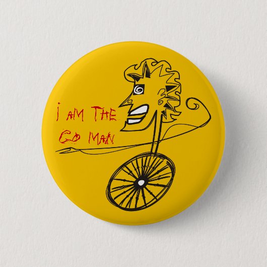 彼がボタンに人を配置する人のbicyleのバイクの恋人は行きます 缶バッジ (正面)