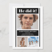 彼がミニマルシンプル主義のBW卒業した 案内状 (正面)