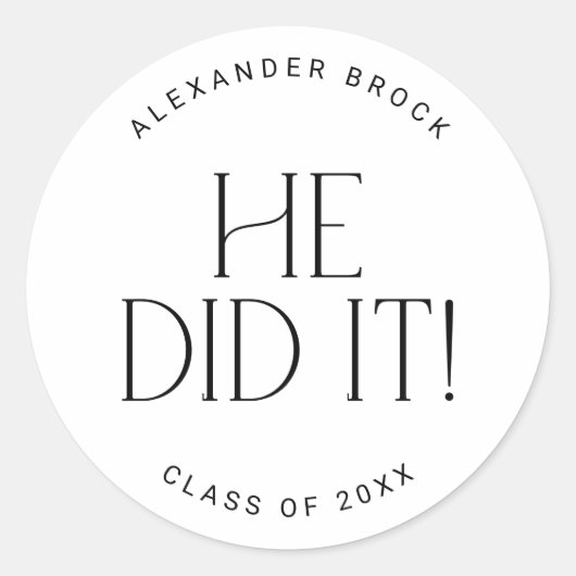 彼がモダン卒業ミニマルシールを貼った後 ラウンドシール (正面)