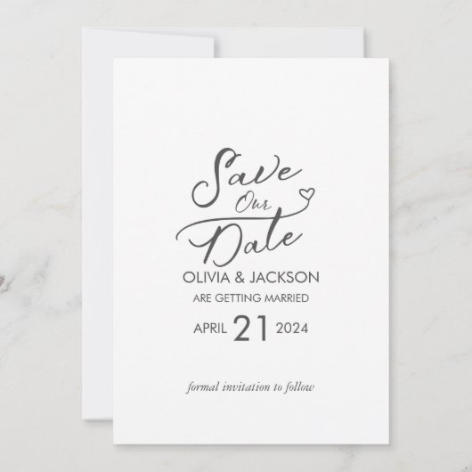 彼がリングや輪を置く写真を保存する日付招待状 招待状 (裏面)