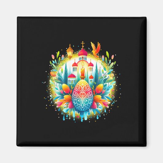 彼がロシアの生まれ変わったギリシャのビザンチン正統の十字架 マグネット (正面)