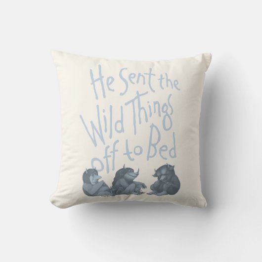 彼がワイルドなアイテムをベッドに送り出す – 青 クッション (正面)