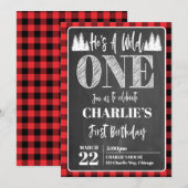 彼がワイルドな1歳の誕生日パーティーの招待状 招待状 (正面/裏面)