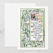 彼がヴィンテージ復活祭の文字に雪を積む シーズンカード (正面/裏面)