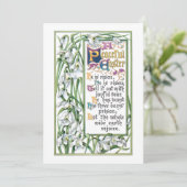 彼がヴィンテージ復活祭の文字に雪を積む シーズンカード (スタンド正面)