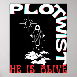 彼が住んでいるプロットひねりイースターイエスは生きている神の愛 ポスター