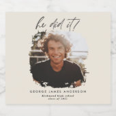 彼が写真卒業パーティークリームの脚本を書いた スパークリングワインラベル (シングルラベル)