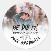 彼が写真卒業 ラウンドシール (正面)