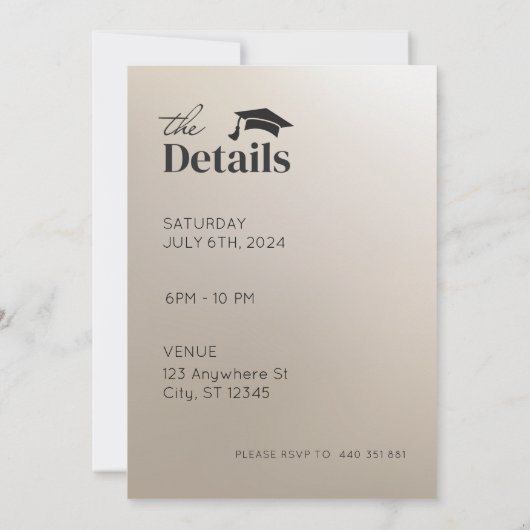 彼が卒業党の招待状をした 招待状 (裏面)