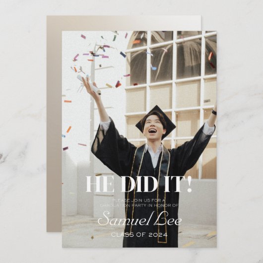 彼が卒業党の招待状をした 招待状 (正面/裏面)