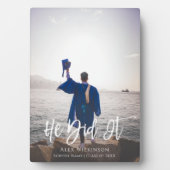 彼が卒業写真のモダン脚本を書いた フォトプラーク (正面)