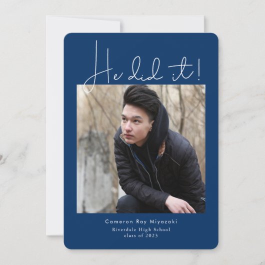 彼が卒業写真モダンを撮った 案内状 (正面)