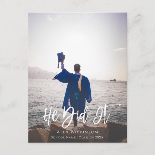 彼が台本モダン少年写真卒業 案内ポストカード (正面)