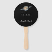 彼が土星にリングや輪を宇宙 ハンドファン (正面)