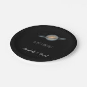 彼が土星にリングや輪を置く宇宙パーティー ペーパープレート (アングル)