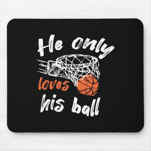 彼が好きなバスケットボールといえばボール マウスパッド (正面)