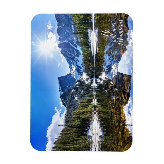 彼が山の写真感動的引用文 マグネット (縦)