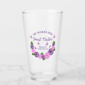 彼が彼女のハートを蝶ブライダルシャワー タンブラーグラス (正面)