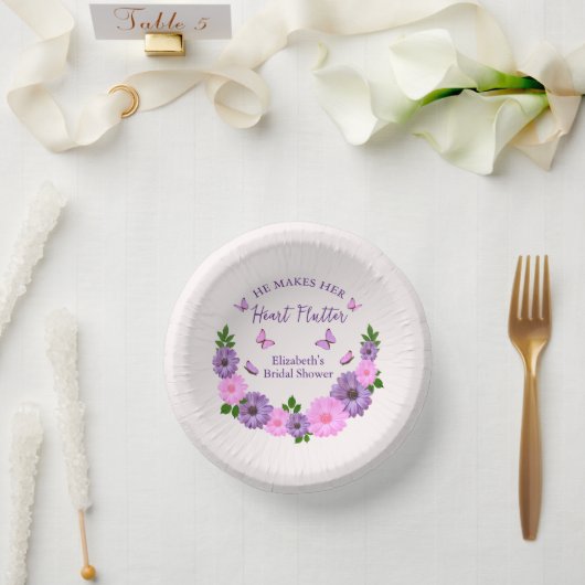 彼が彼女のハートを蝶ブライダルシャワー ペーパーボウル (ウェディング)