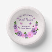 彼が彼女のハートを蝶ブライダルシャワー ペーパーボウル (正面)