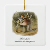 彼が彼女のロマンチックな妖精バレンタインデーを見つける セラミックオーナメント (裏面)