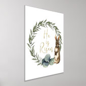 彼が復活したイースターアート引用文聖句 箔ポスター (レイダウン)