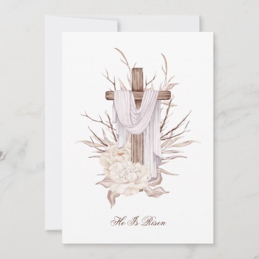 彼が復活したイースターカードクロス サンキューカード (正面)