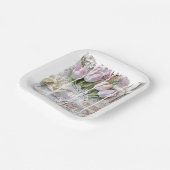 彼が復活したイースターチューリップクロスクリスチャンヴィンテージ ペーパープレート (傾斜あり)