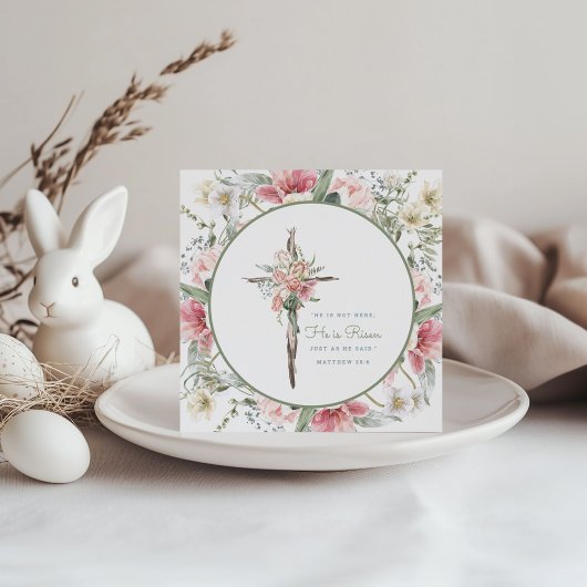 彼が復活したフローラ・クロス・イースター・カード 招待状