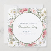 彼が復活したフローラ・クロス・イースター・カード 招待状 (裏面)