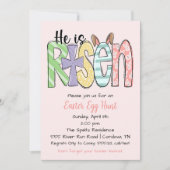 彼が復活した宗教的なイースターエッグ狩り招待状 シーズンカード (正面)