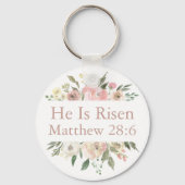 彼が復活した美しいピンクのフローラ聖句 キーホルダー (正面)