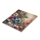 彼が復活した聖なる書物、 経典フローラ水彩画 タイル (側面)