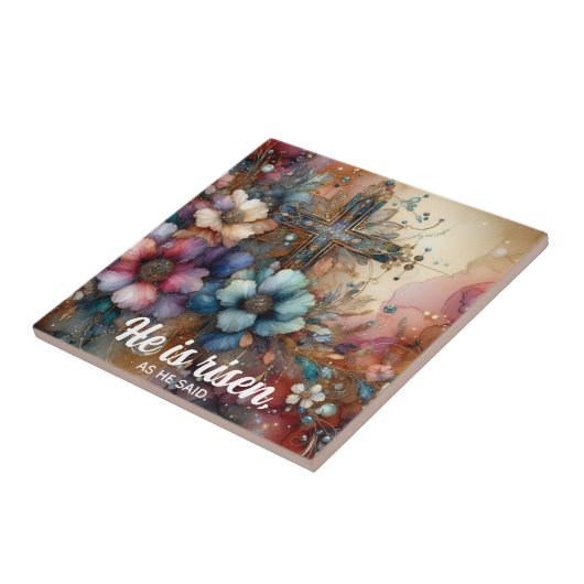 彼が復活した聖なる書物、 経典フローラ水彩画 タイル (側面)