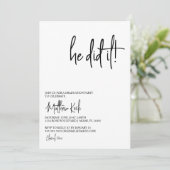 彼が成し遂げた！ 現代の卒業パーティー招待状 招待状 (スタンド正面)