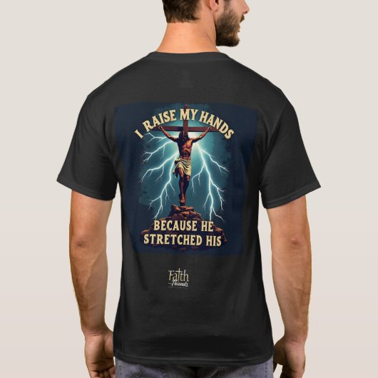 彼が手を広げたから僕も手を上げる - Tシャツ (裏面)