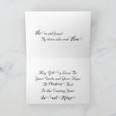 彼が折り畳まれたクリスマスカードを探す シーズンカード (内部)