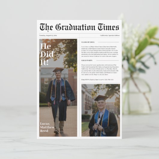 彼が新聞2025卒業パーティーの写真を撮った 招待状 (スタンド正面)