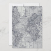 「彼が旅立つ場所はどこ?」トラベルマップベイビーシャワー 招待状 (裏面)