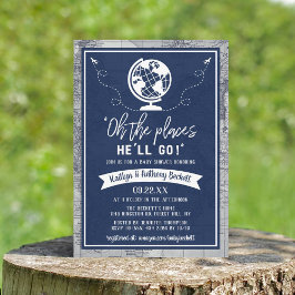 「彼が旅立つ場所はどこ?」トラベルマップベイビーシャワー 招待状