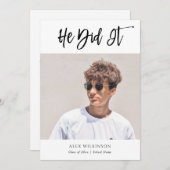 彼が書道モダン写真卒業 案内状 (正面/裏面)