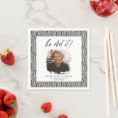 彼が木炭の幾何学写真卒業昼寝 スタンダードカクテルナプキン (インサイチュ)