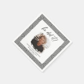 彼が木炭の幾何学写真卒業昼寝 スタンダードカクテルナプキン (角)