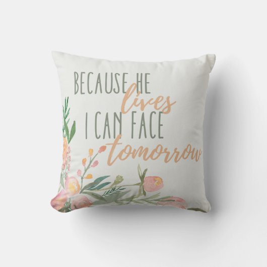 彼が枕住んでいるのでイースターキリスト教の聖なる書物、経典 クッション (正面)