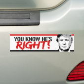 彼が正しいことを知っている – Trump 2016 --.png バンパーステッカー (車上)