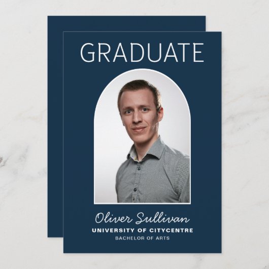 彼が海軍卒業写真を撮った 招待状 (正面/裏面)