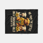 彼が牛を1000の丘の上に所有するバイブル・ハイラ フリースブランケット (正面(横))