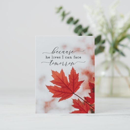 彼が生きているから明日の賛美歌は顔できる ポストカード (スタンド正面)