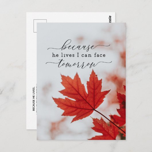 彼が生きているから明日の賛美歌は顔できる ポストカード (正面/裏面)