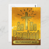 彼が申命記26:19聖書の聖句を約束したように ポストカード (正面/裏面)
